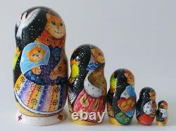 Cats Nesting Dolls Set of 5 (Russian Collection Sacramento) Sale