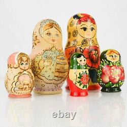 Ceprueb Nocag (1 Doll Signed) Russian Matryoshka Wooden Nesting Dolls Lot