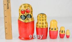 Ceprueb Nocag (1 Doll Signed) Russian Matryoshka Wooden Nesting Dolls Lot