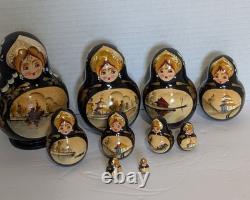Ceprueb Nocag Russian Nesting Dolls Set Of 10 Hand Signed 5