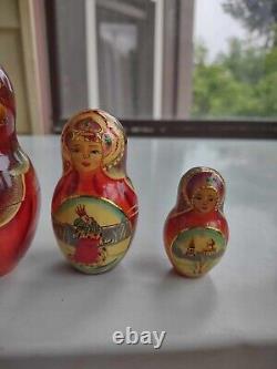 Ceprueb Nocag Wooden Russian Nesting Dolls 5 Matryoshka Signed