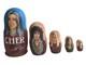 Cher Themed Russian Matryoshka Nesting Dolls Ooak 5 Piece Rare Wooden Art