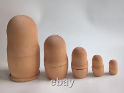 Cher Themed Russian Matryoshka Nesting Dolls OOAK 5 Piece Rare Wooden Art