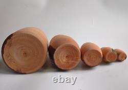 Cher Themed Russian Matryoshka Nesting Dolls OOAK 5 Piece Rare Wooden Art