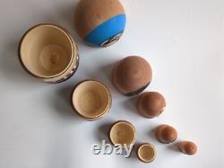 Cher Themed Russian Matryoshka Nesting Dolls OOAK 5 Piece Rare Wooden Art