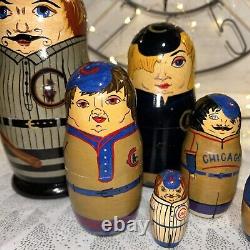 Chicago Cubs MLB Russian Nesting Dolls Cooperstown Collection 8 6 Pce