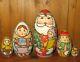 Christmas Babushka Santa Frost Snow Maiden Russian Nesting Dolls 3 Ryabova Gift