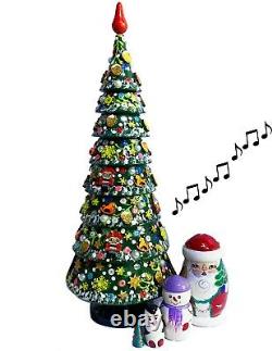 Christmas Decoration Surprise Nested Tree MUSICAL Santa Claus Snowman Penguin