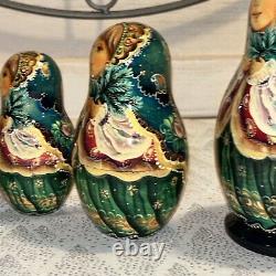 Christmas Evergreen Princess Russian 5 Pce Matryoshka Nesting Doll 6