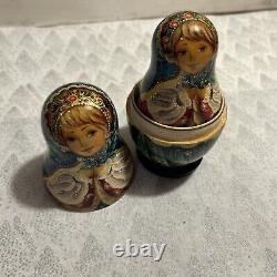 Christmas Evergreen Princess Russian 5 Pce Matryoshka Nesting Doll 6