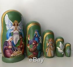 Christmas Matryoshka, Nativity scene, Russian Nesting dolls, Babushka