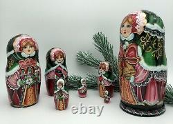 Christmas Style Matryoshka, Russian Nesting dolls, Babushka