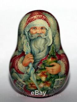Christmas art roly poly author bell doll Russian Santa Father Frost no nesting