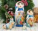 Christmas Nesting Dolls Blue And Silver Morozko, Matryoshka, Russian Doll