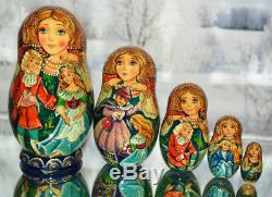 Cinderella Russian Nesting Matryoshka Dolls 4 signed Little Beauty
