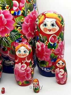 Classic Nesting dolls Matryoshka 10 tall 10 in 1 Traditional style