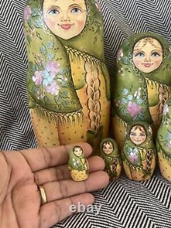 Collectible Matryoshka Russian 7 Pieces Nesting Doll 8.75 One of a Kind