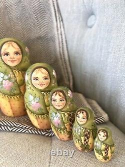Collectible Matryoshka Russian 7 Pieces Nesting Doll 8.75 One of a Kind