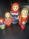 Collection Of 5 Russian Nesting Dolls Handpainted Wooden Mushroom Mcm Tags