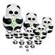 Cute Wooden Russian Nesting Babushka Matryoshka 15 Dolls Family Panda Bear