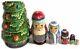 (d) Russian Souvenirs Tree Nesting Dolls Matryoshka Wood Stacking Nested Set 6pc