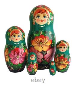 Dolls Russian Doll Nesting Matryoshka Russian Painted At Hand By Kolesnikova