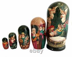 Dolls Russian Emboitables the Birth Of Christ Painted By Birucova Russia
