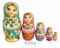 Dolls Russian Nesting Dolls Nest Matryoshka Painted By Soloveichik Russia