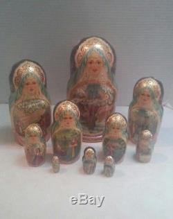 Estate Set of 10 Russian Nesting Dolls Museum Quality