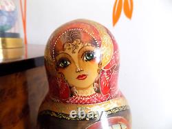 Euc Vintage Hand Painted Russian Nesting Dolls Matryoshka Sergiev Posad 7 Pcs 8