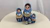 European Expressions Mini Blue Authentic Russian Nesting Doll