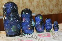 Exclusive 5 in 1 Belka+Strelka Nesting Dolls USSR Space Dogs Russian Matryoshka