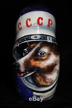 Exclusive! 5 in 1 Nesting Dolls Soviet Space Dog Laika Russian Matryoshka
