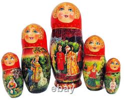 Exclusive 7pcs Russian Nesting Doll Tale of Tsar Sultan By L Semenova