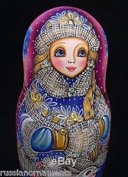 Exquisite 5 pcs Russian Nesting Doll #3566 SNOWMAIDEN