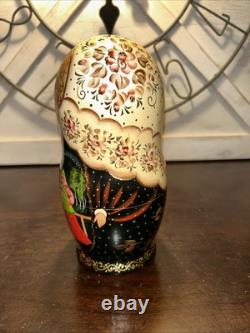 Exquisite Russian Matryoshka Folklore Handmade 7 Pce Nesting Doll Signed