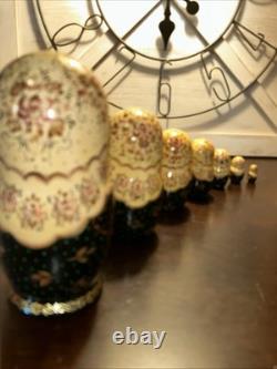Exquisite Russian Matryoshka Folklore Handmade 7 Pce Nesting Doll Signed