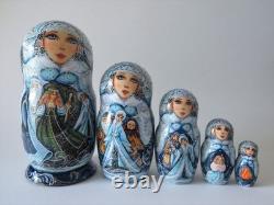 Fairy tale Snow Maiden. Nesting Doll / Matryoshka Set of 5
