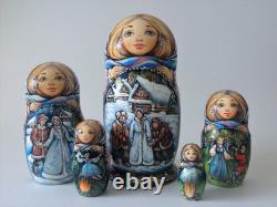 Fairy tale Snow Maiden. Nesting Doll / Matryoshka Set of 5