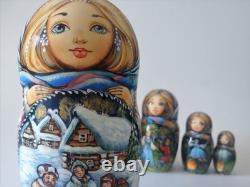 Fairy tale Snow Maiden. Nesting Doll / Matryoshka Set of 5