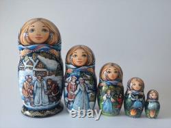 Fairy tale Snow Maiden. Nesting Doll / Matryoshka Set of 5