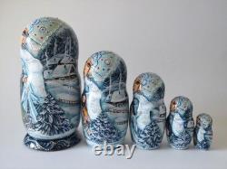Fairy tale Snow Maiden. Nesting Doll / Matryoshka Set of 5