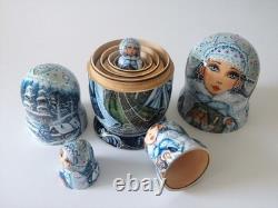 Fairy tale Snow Maiden. Nesting Doll / Matryoshka Set of 5