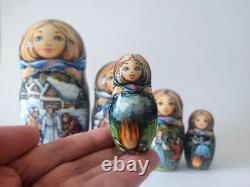 Fairy tale Snow Maiden. Nesting Doll / Matryoshka Set of 5