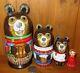 Fairy Tale Three Bears & Goldilocks Nesting Russian Dolls Matryoshka 4 Signed