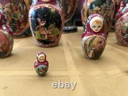 Fine Art, Matryoshka, Russian Nesting Dolls, 25 Pieces, Summer Scene, Signed 2004