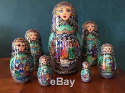 Fine Art, Matryoshka, Russian Nesting Dolls, Signed By Artist, 1999, 7 Pieces