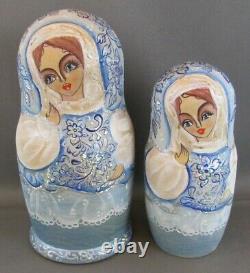 Fine Art Matryoshka Russian Nesting Dolls Signed By Artist 5 Pieces Stunning