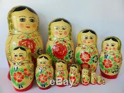 Full Set of 12 Babushka Dolls, Vintage Nesting Dolls, Russian Matryoshka Dolls