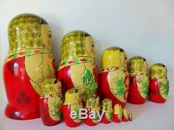 Full Set of 12 Babushka Dolls, Vintage Nesting Dolls, Russian Matryoshka Dolls